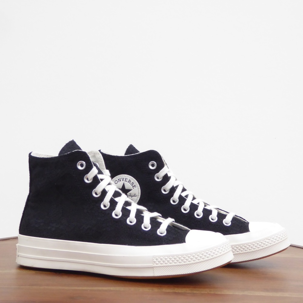 Converse Chuck 70 Lace Womens High Top Sneakers Black Floral Lace A13665C 8.5 - Picture 2 of 10